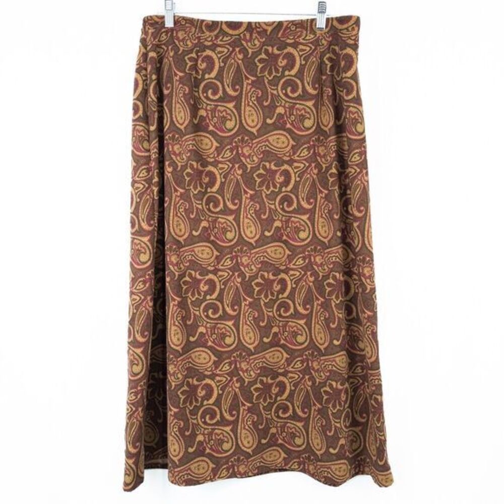 Vintage Studio‎ Works Paisley Midi Skirt Size Large Boho Western Autumn Earthy